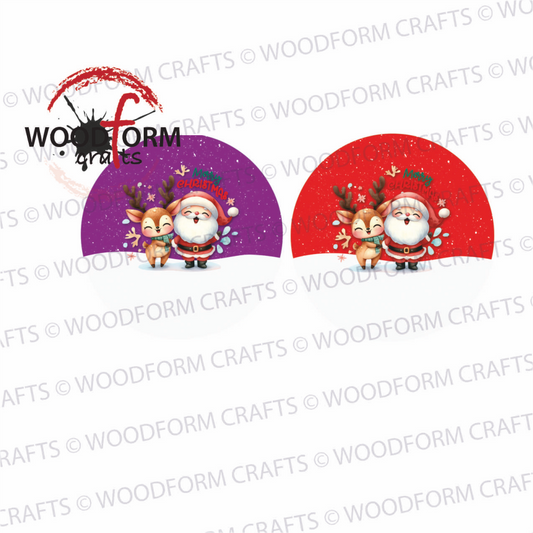 SANTA AND REINDEER CIRCLE CHOCOLATE TUB DESIGN PNG DIGITAL FILE