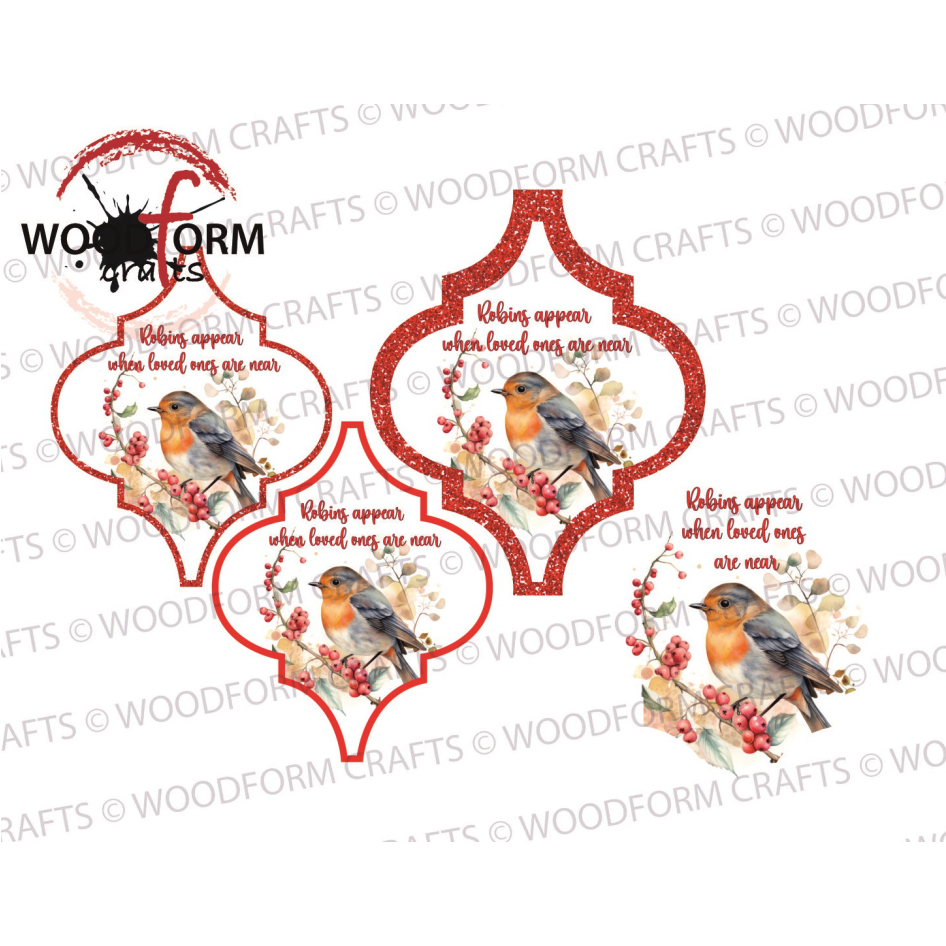 ‘ROBINS APPEAR’ DESIGN FOR ARABESQUE BAUBLES PNG DIGITAL DOWNLOAD FILE (PACK OF 4)