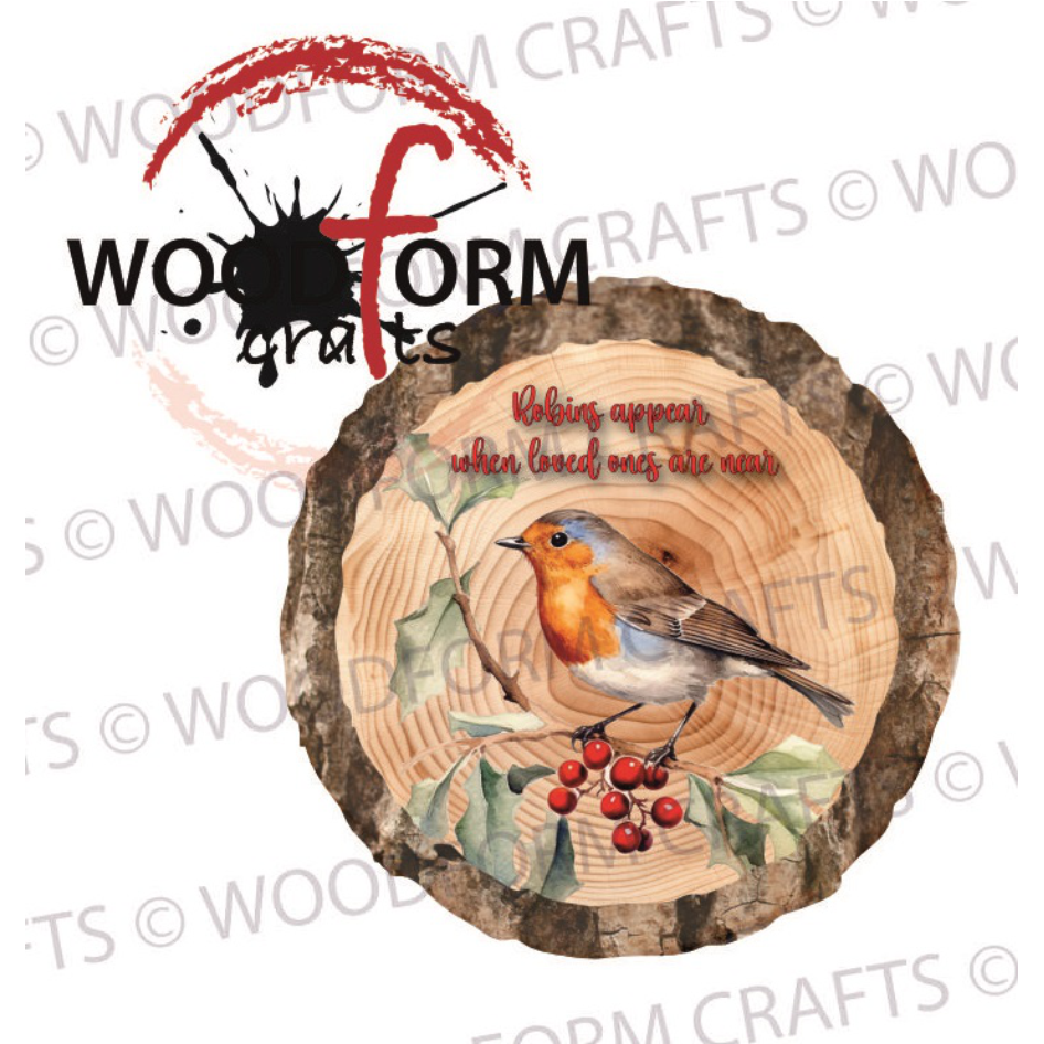 ROBINS APPEAR LOG SLICE DESIGN PNG DIGITAL DOWNLOAD FILE (WC2089)