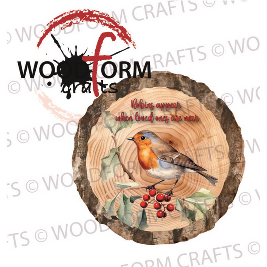 ROBINS APPEAR LOG SLICE DESIGN PNG DIGITAL DOWNLOAD FILE (WC2089)