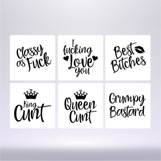 RUDE/SWEARY VINYL FOR 10CM SQUARE COASTER (WC1584)