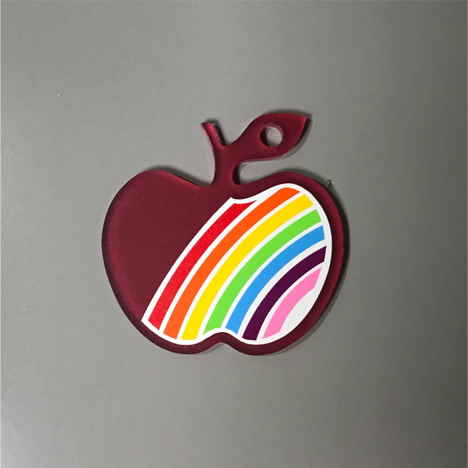 PRINTED HALF RAINBOW VINYL FOR 5CM APPLE KEYRING (WC1375)