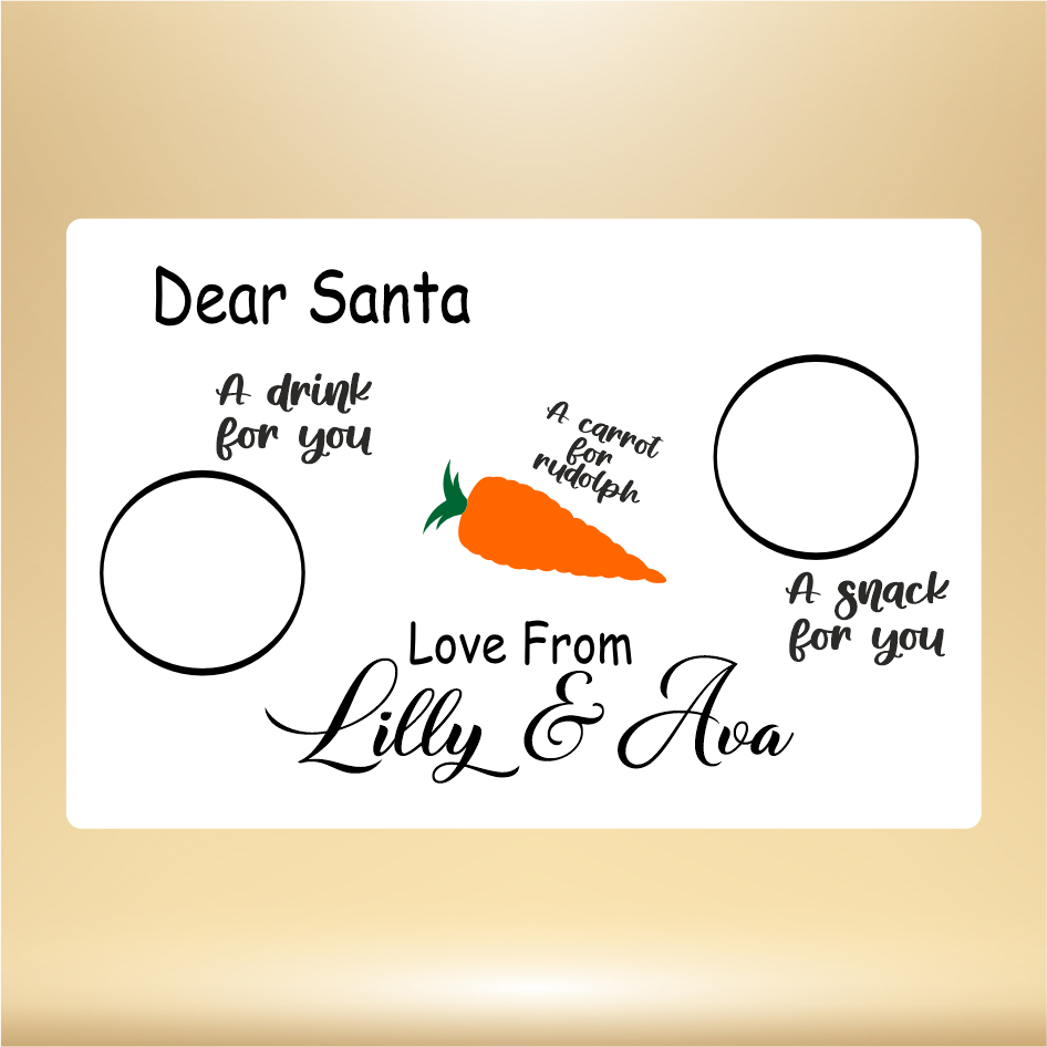 PERSONALISED ‘DEAR SANTA’ PLATE VINYL FOR A4 BOARD