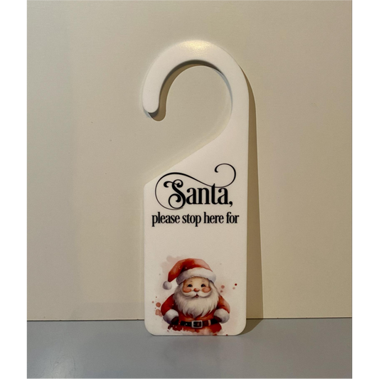 SUBLIMATED SB SANTA STOP HERE DOOR HANGER (WC2076)