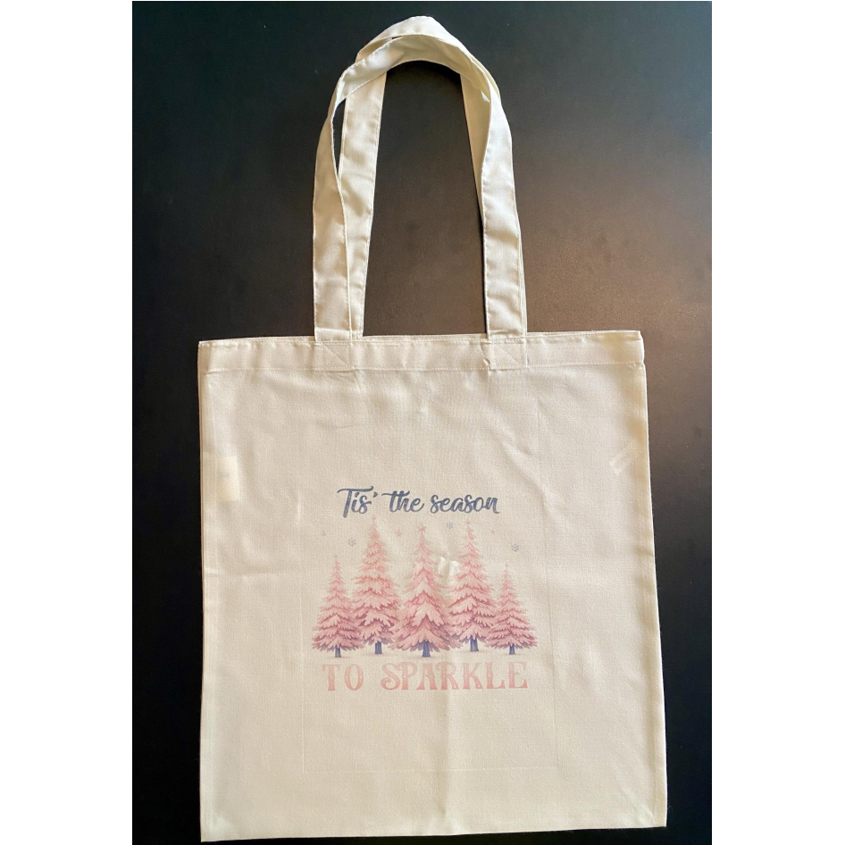 SUBLIMATED 'TIS THE SEASON NATURAL COLOURED TOTE BAG