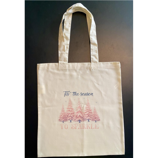 SUBLIMATED 'TIS THE SEASON NATURAL COLOURED TOTE BAG