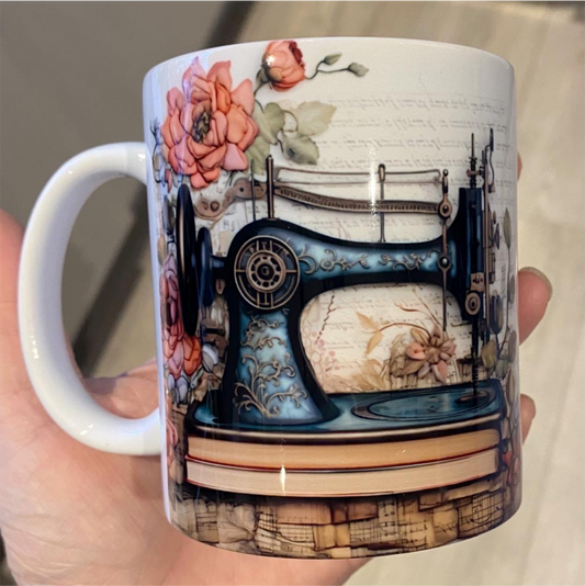 SUBLIMATED SEWING MACHINE MUG