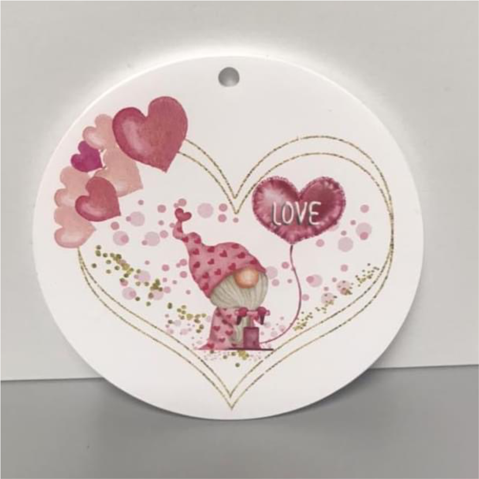 VALENTINES DAY GNOME VINYL DESIGN TO FIT 10CM CIRCLES (WC1059)