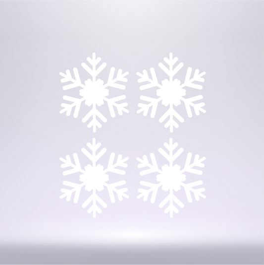 4 X VINYL SNOWFLAKE EMBELLISHMENTS