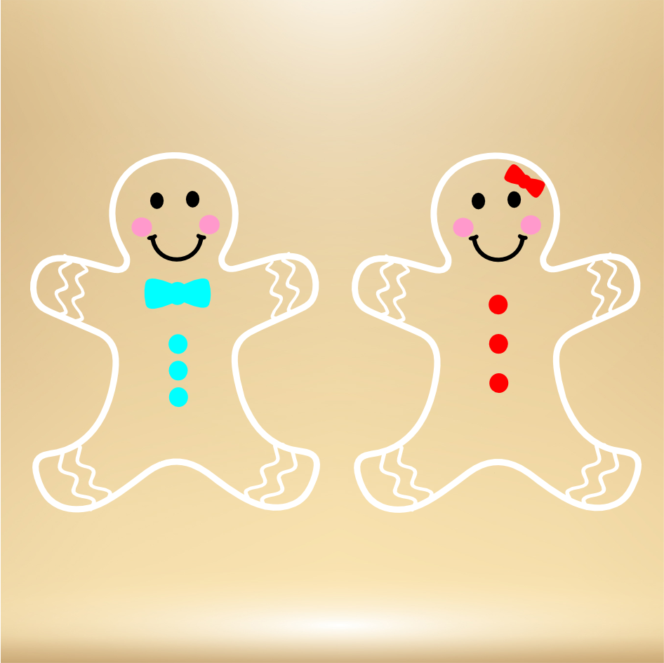 BOY/GIRL GINGERBREAD MEN VINYL FOR HANGING GINGERBREAD MAN (CC0353)