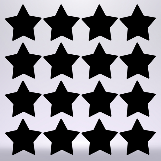 16 X 2.5CM VINYL STAR EMBELLISHMENTS