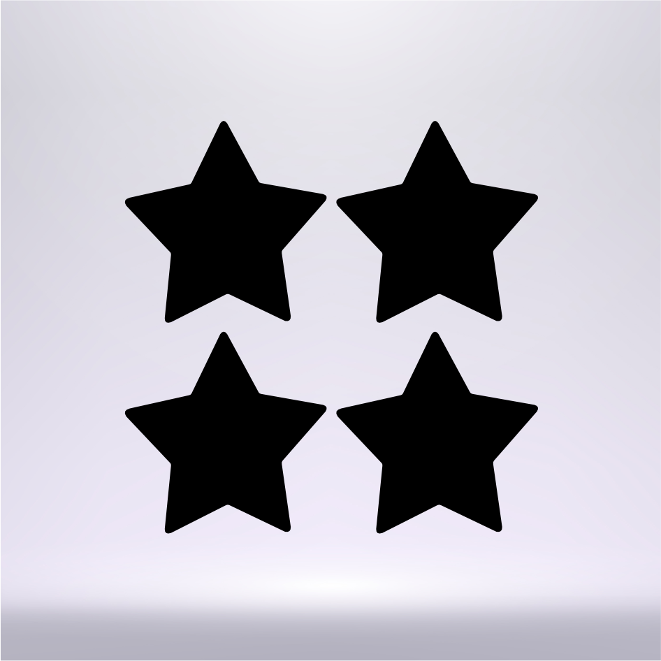 4 X 2.5CM VINYL STAR EMBELLISHMENTS