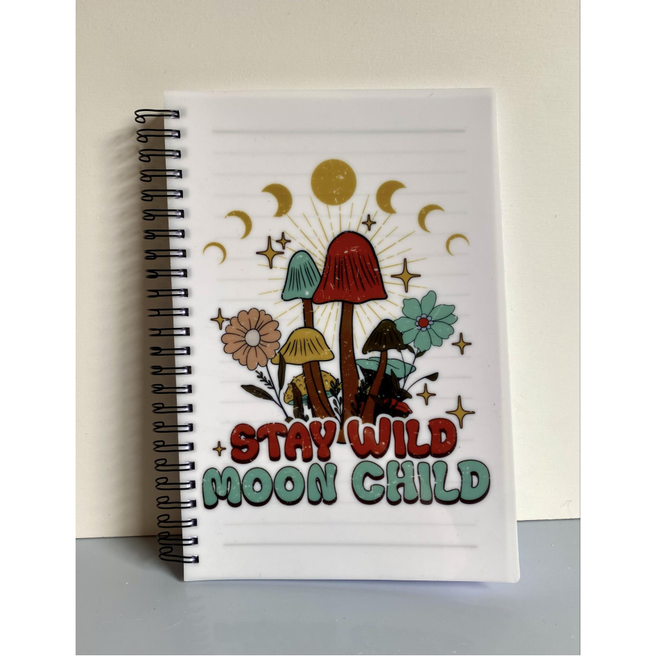 STAY WILD MOON CHILD SUBLIMATED A5 NOTEBOOK