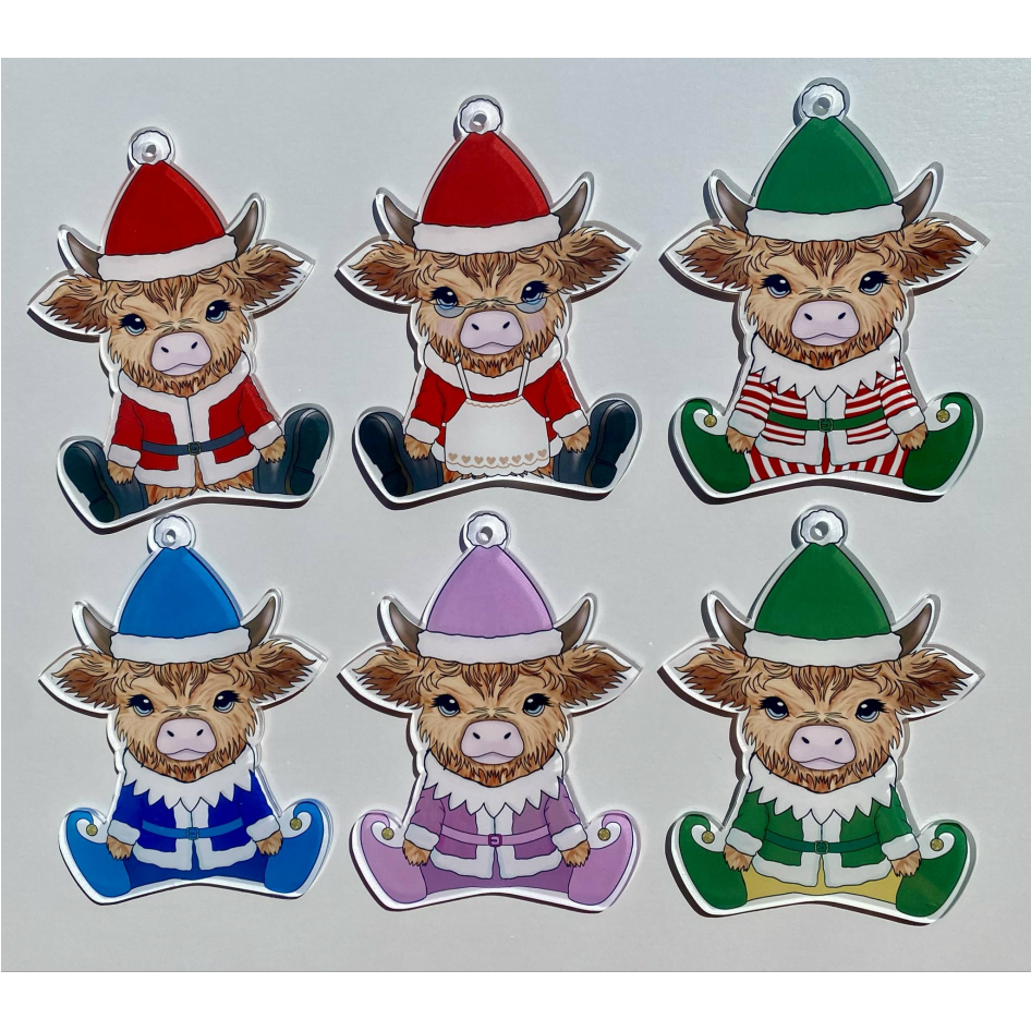 SUBLIMATED MIXED CHRISTMAS COW (CC0386)