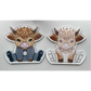 SUBLIMATED BRIDE & GROOM HIGHLAND COW (WC2272)