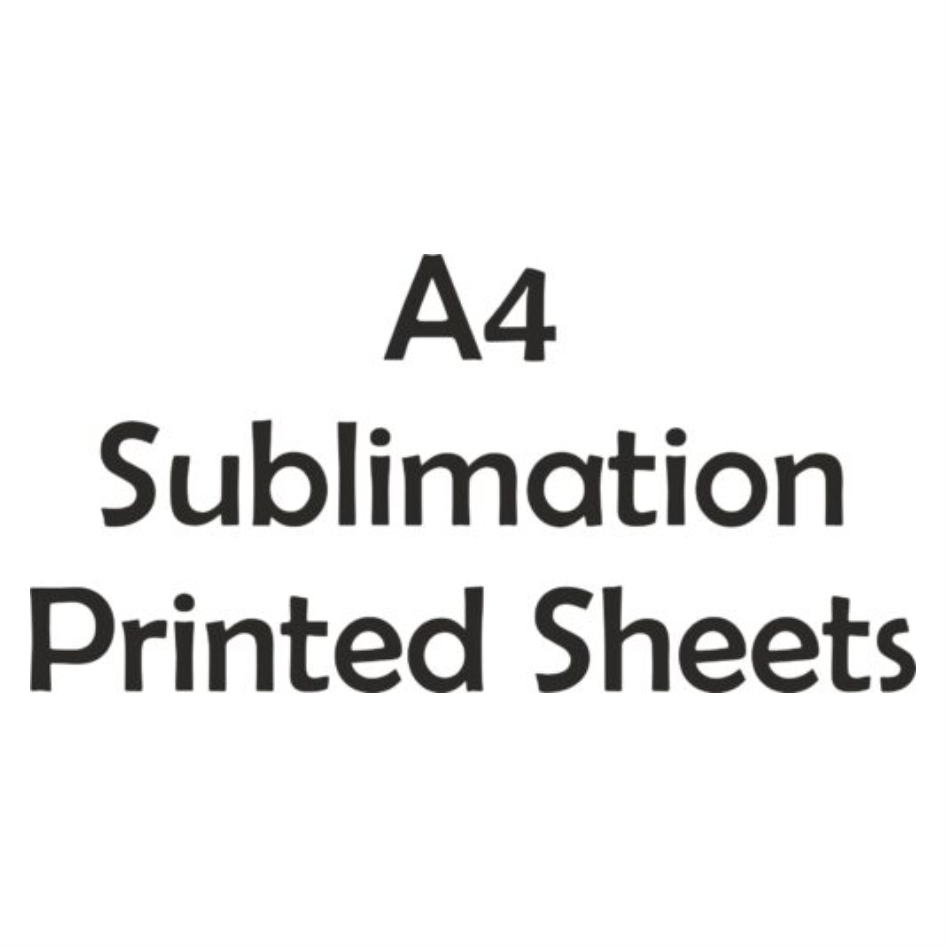 A4 SUBLIMATION PRINTED SHEETS