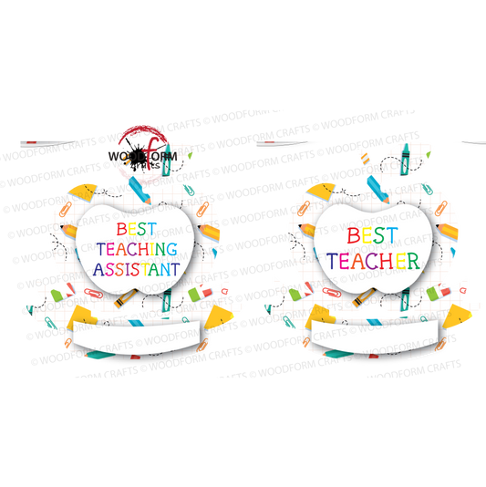 TEACHERS DESIGN FOR APPLE WITH BANNER PNG DIGITAL FILE (PACK OF 2)