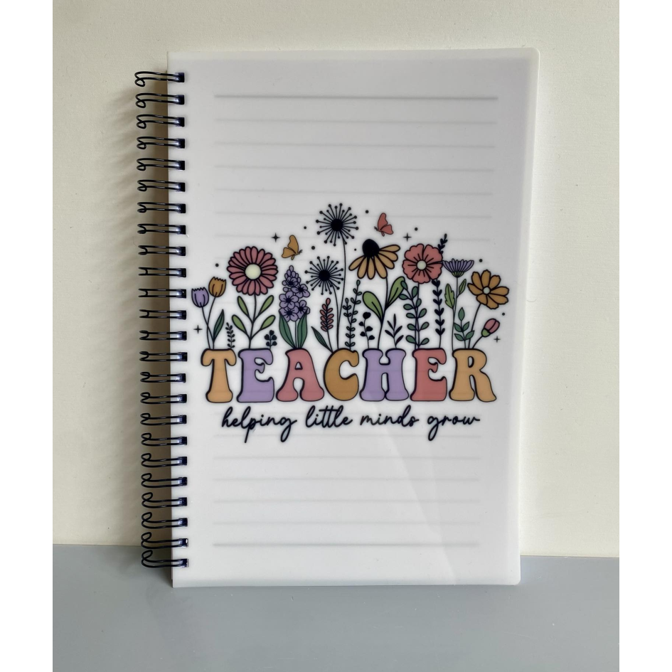 FLOWER WILDFLOWER TEACHER SUBLIMATED A5 NOTEBOOK – Woodform Vinyl Creations