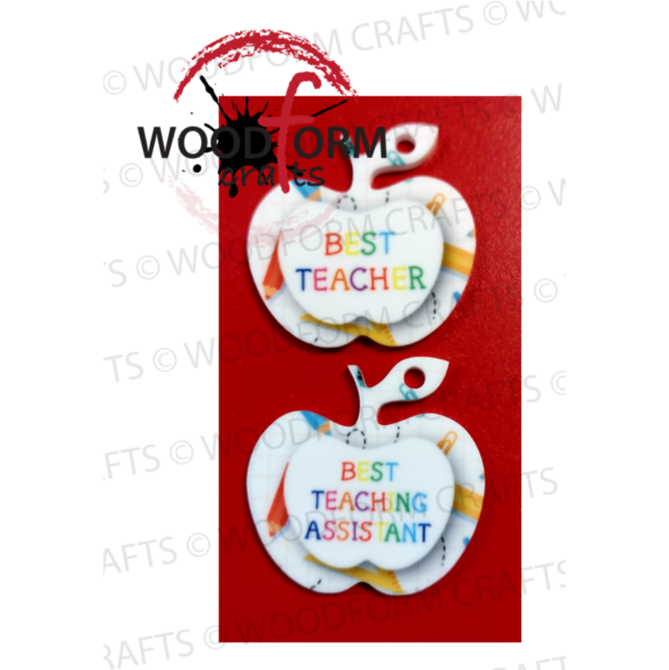 GRAPH PAPER BEST TEACHER & BEST TA DESIGN FOR APPLE KEYRING PNG DIGITAL FILE (PACK OF 2)