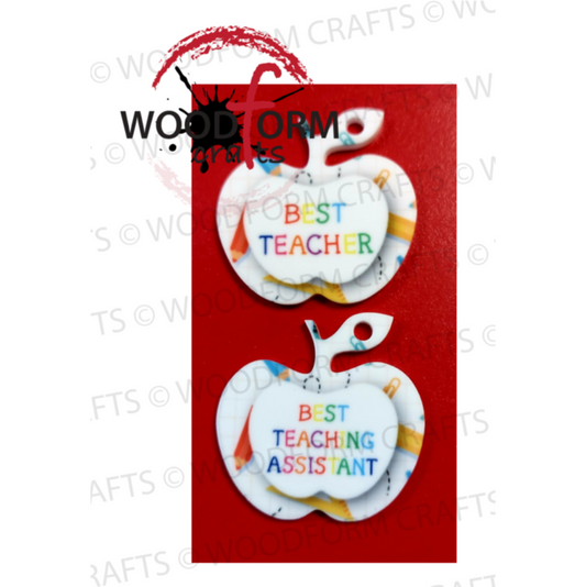 GRAPH PAPER BEST TEACHER & BEST TA DESIGN FOR APPLE KEYRING PNG DIGITAL FILE (PACK OF 2)