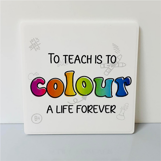 PRINTED TEACHER VINYL DESIGN FOR 10CM COASTER (WC1584)