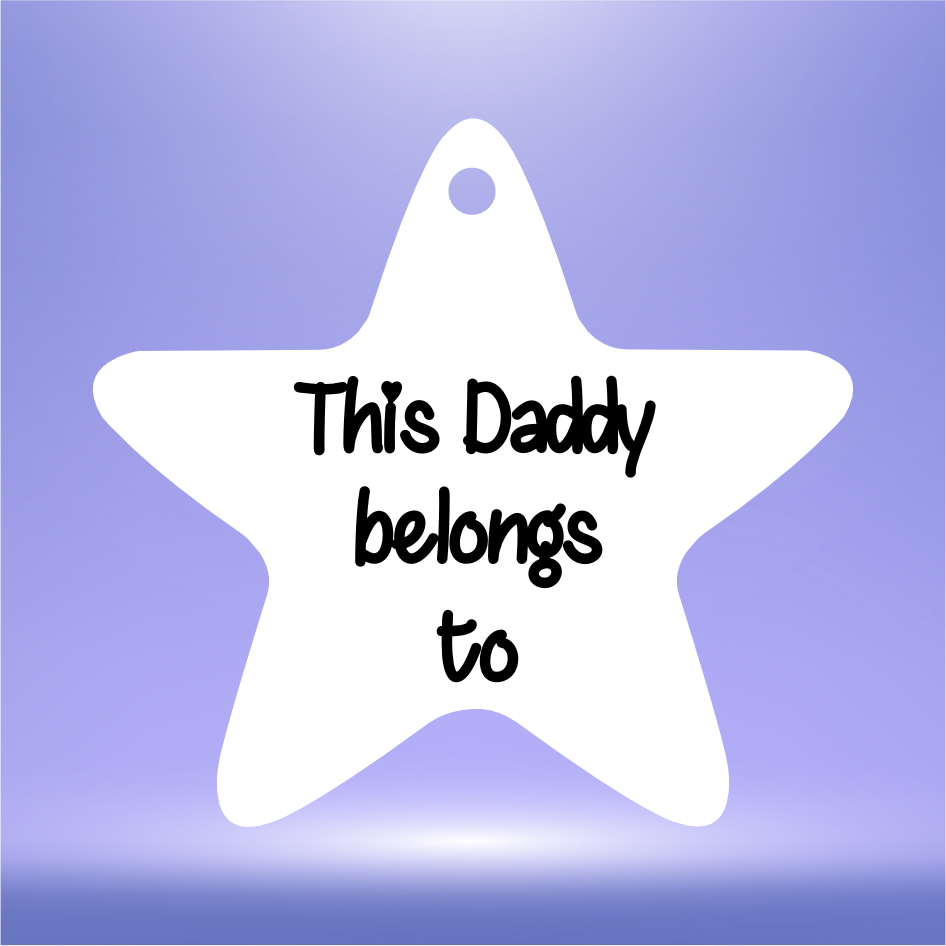 ‘THIS DADDY BELONGS TO’ VINYL FOR 6.4CM STAR KEYRING (WC1627/22)