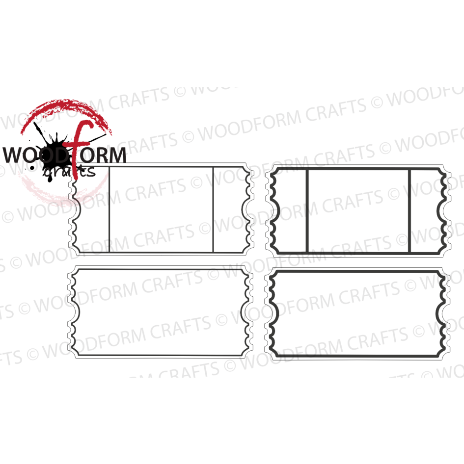 TICKET BORDER OUTLINE SVG DIGITAL FILE (PACK OF 4) (WC1887)