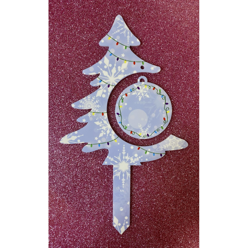 SUBLIMATED TREE GRAVE MARKER WITH LOOP CIRCLE