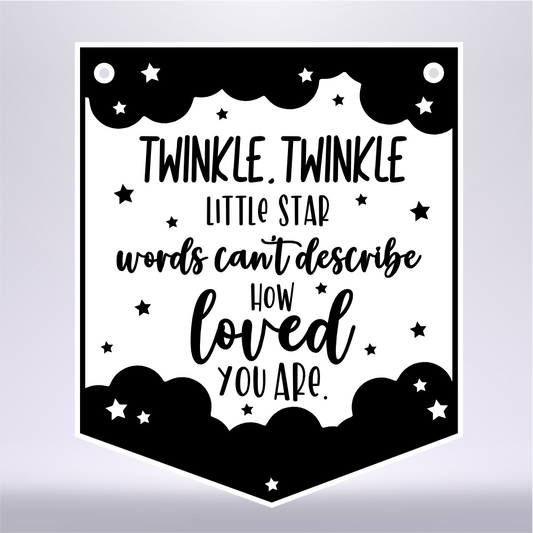 TWINKLE TWINKLE VINYL QUOTE FOR PENNANT FLAG (WC1686)