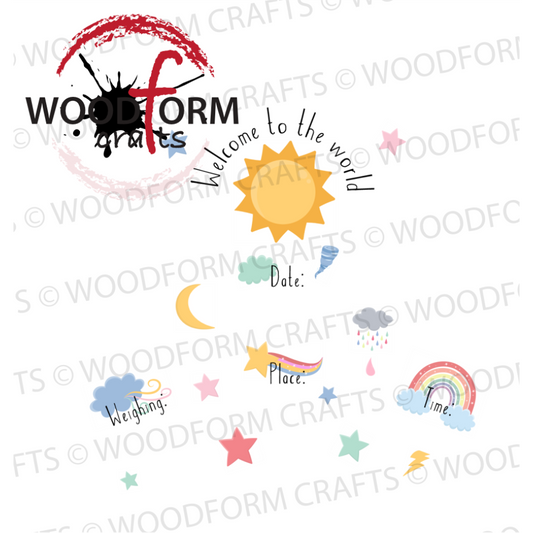 ‘WELCOME TO THE WORLD’ 10CM BEAR DESIGN PNG DIGITAL DOWNLOAD FILE