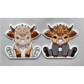 SUBLIMATED BRIDE & GROOM HIGHLAND COW (WC2272)