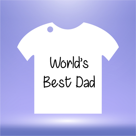 PERSONALISED ‘WORLD’S BEST DAD’ VINYL FOR FOOTBALL SHIRT KEYRING (WC1625/26)