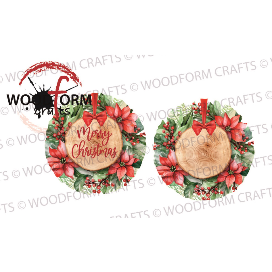 WREATH LOG SLICE DESIGN PNG DIGITAL DOWNLOAD FILE (WC2089)