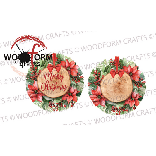 WREATH LOG SLICE DESIGN PNG DIGITAL DOWNLOAD FILE (WC2089)